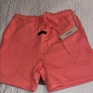 Essentials Coral Athletic Shorts with Elastic Waistband